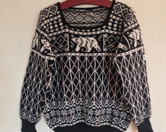 Vintage DALE of Norwegen Wolle Pullover Größe M bis Large