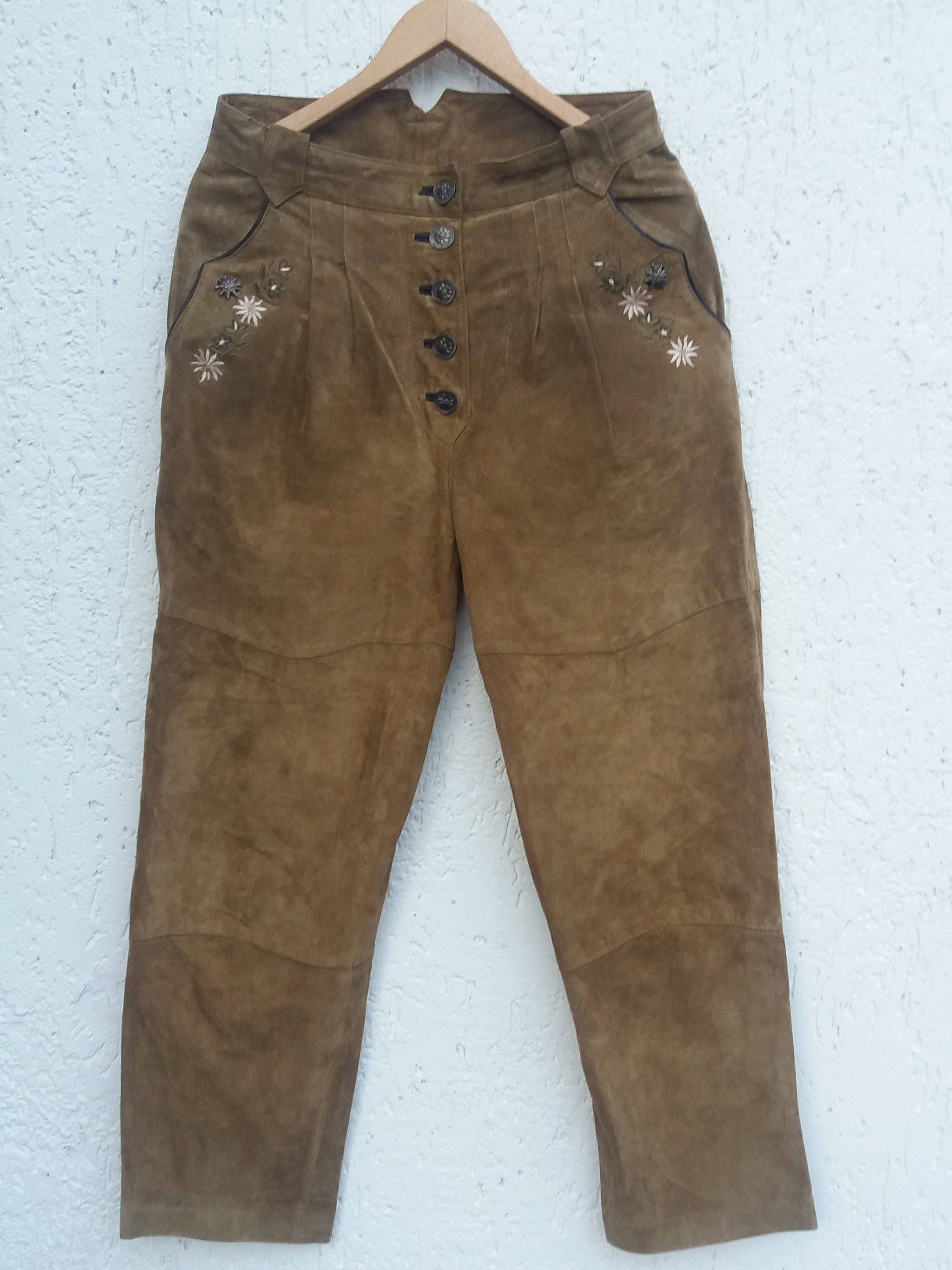 Vintage Beige Bavarian German Uni Leather Pants | Etsy