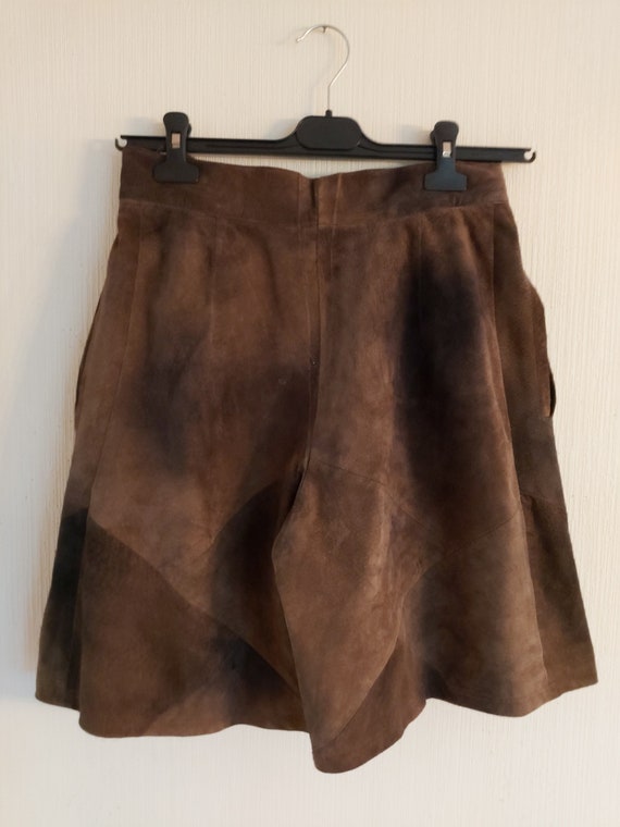 Vintage Brown Genuine Suede Leather Shorts - image 4