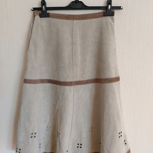 Vintage FRIITALA Womens Suede Genuine Leather Skirt Small Size  Made Finland