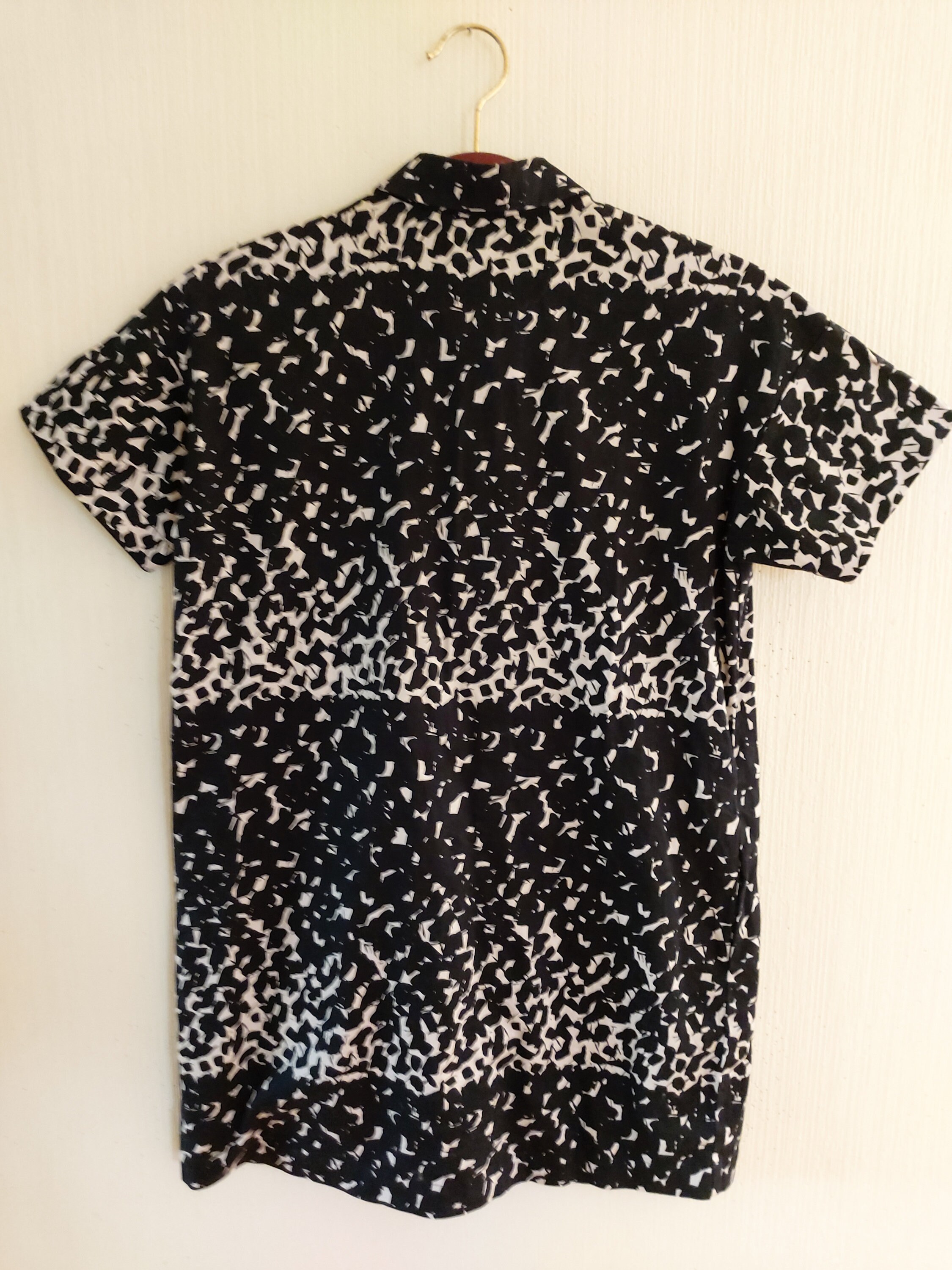 Vintage MARIMEKKO Womens Black/white Ornament Cotton Shirt