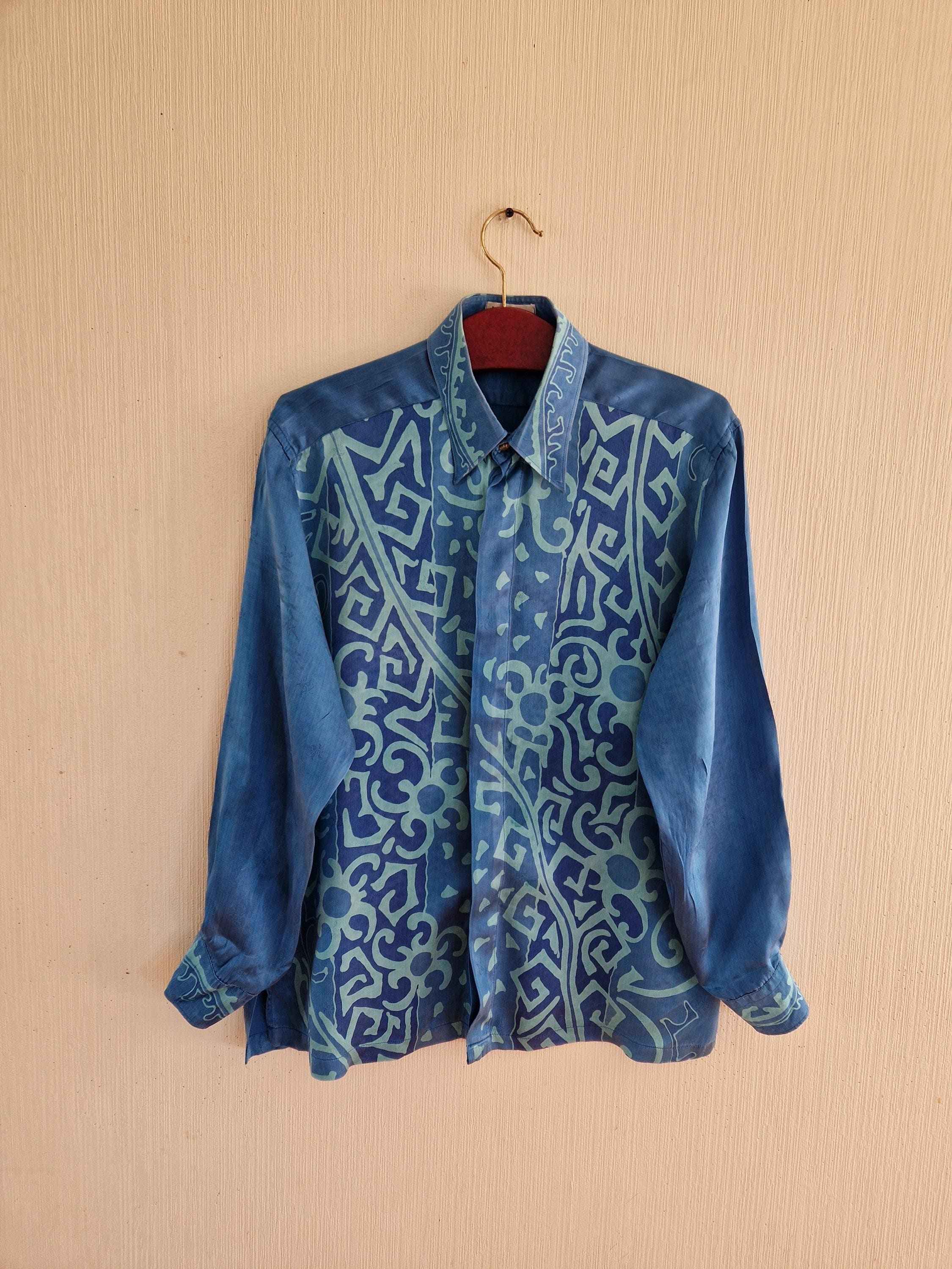 Mens Vintage Silk Dress Shirt - Etsy