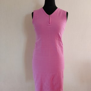 Vintage Damen MARIMEKKO Rosa Baumwollkleid Größe S bis M