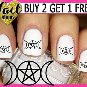 60 Nail Wraps Decals - Triple Goddess - Wicca Supernatural Pagen Gothic Witchcraft - Nail Art Waterslide