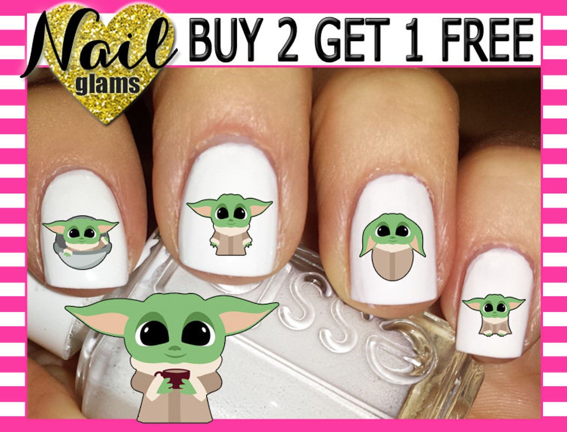 60 Nail Decals BABY YODA 6 Space Wars Nail Art Etsy