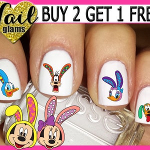 60 Nail Wraps Decals - EASTER Mouse Clubhouse - Mouse Nail Art Waterslide Waterslide