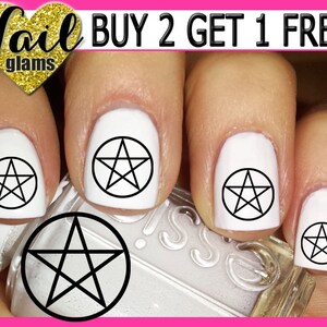 60 Nail Wraps Decals - Pentacle - Wicca Supernatural Pagen Gothic Witchcraft - Nail Art Waterslide