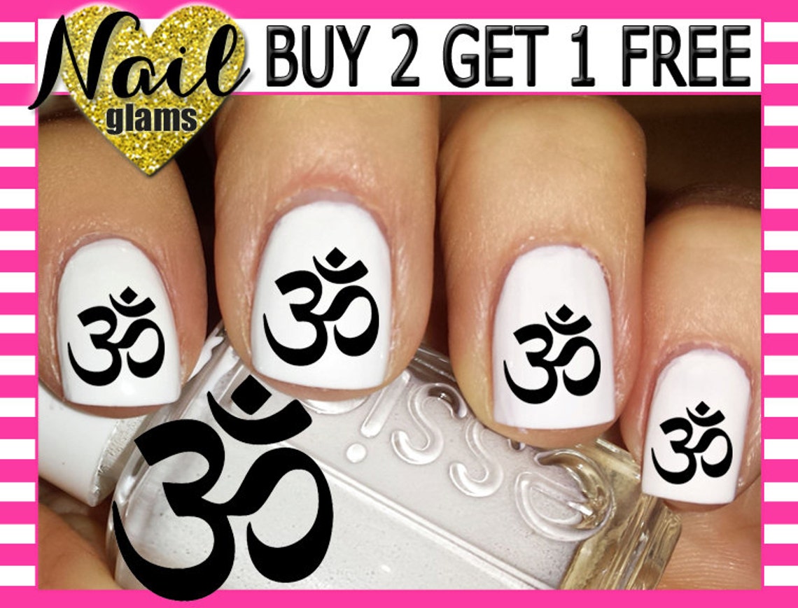 60 Nail Decals Om Symbol Namaste Aum Yoga Nail Art Etsy