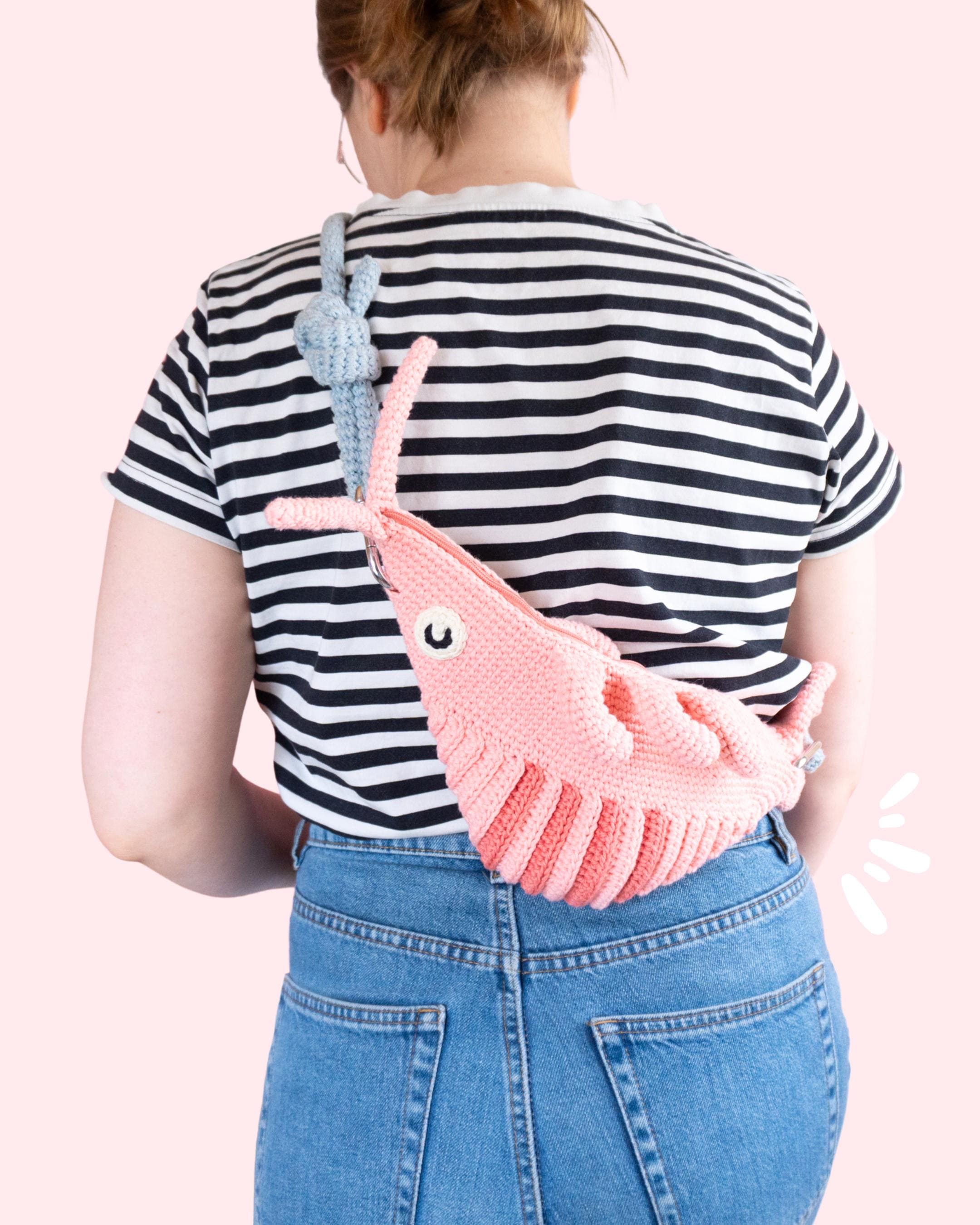 Crochet Shrimp Messenger Cross Body Bum Bag Fanny Pack Digital PDF
