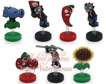 Plants VS Zombies Birthday Cake Toppers 1/4"X 1-1/2" ( 7 - pc Set )