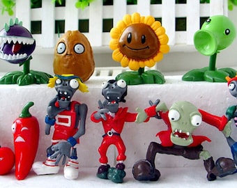 Plants VS Zombies Birthday Cake Toppers 1"- 3" Tall ( 10 - pc Set )