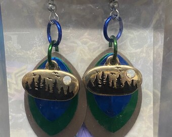 Handmade Scalemallie Earrings with Forest charm