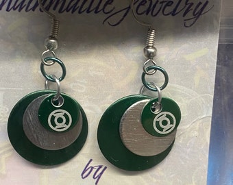 Handmade Scalemallie Earrings with Green Hero Charm