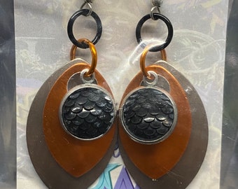 Handmade Scalemallie Earrings with Dragon Scale Charm