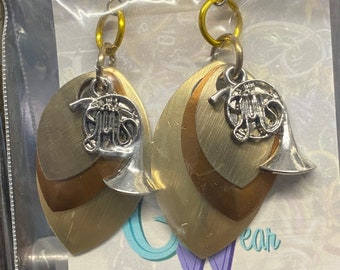 Handmade Scalemallie Earrings with French Horn Charms