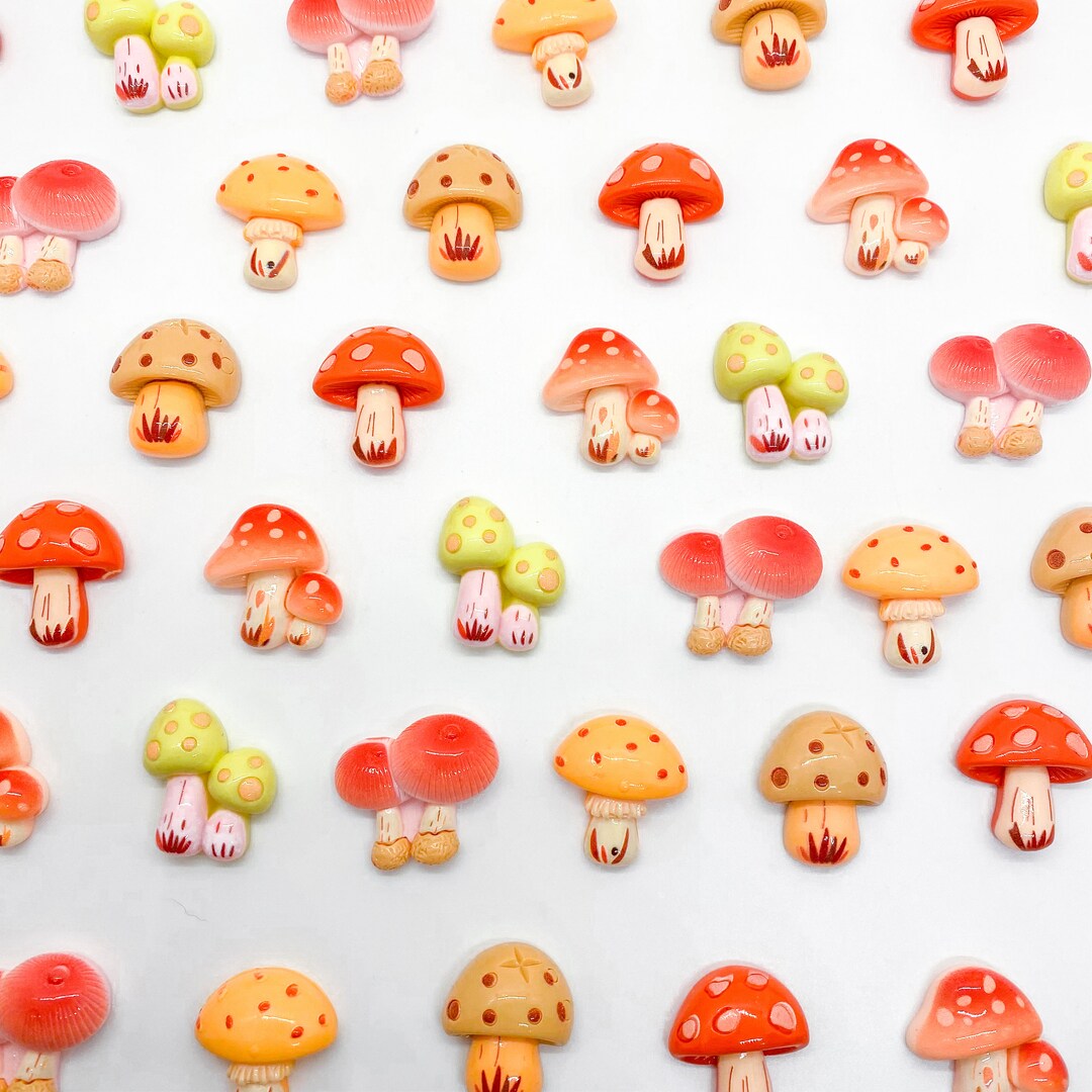 50pcs Mushroom Charms Pendants - Antique Silver & Bronze Alloy Charms For DIY Jewelry Making