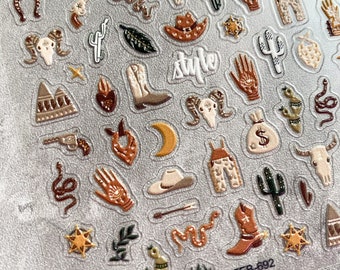 5D Nail Decals/ Nail Stickers/ DIY Stickers - Cowboy