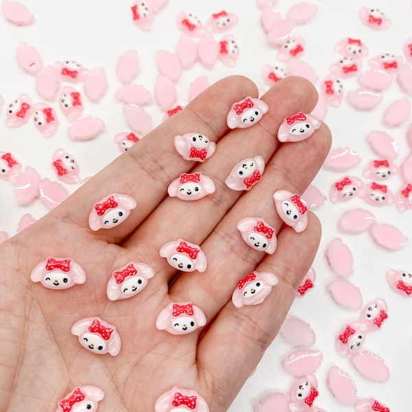 Kawaii & Sweet Pink Melody Resin Nail Charms, Nail Art, Nail Decoration, DIY, Jewelry Making Supplies