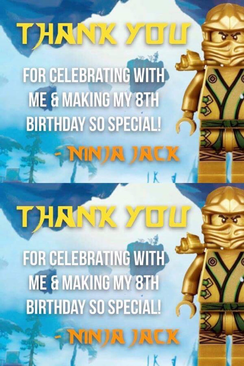 Carte De Remerciement Ninjago Etsy