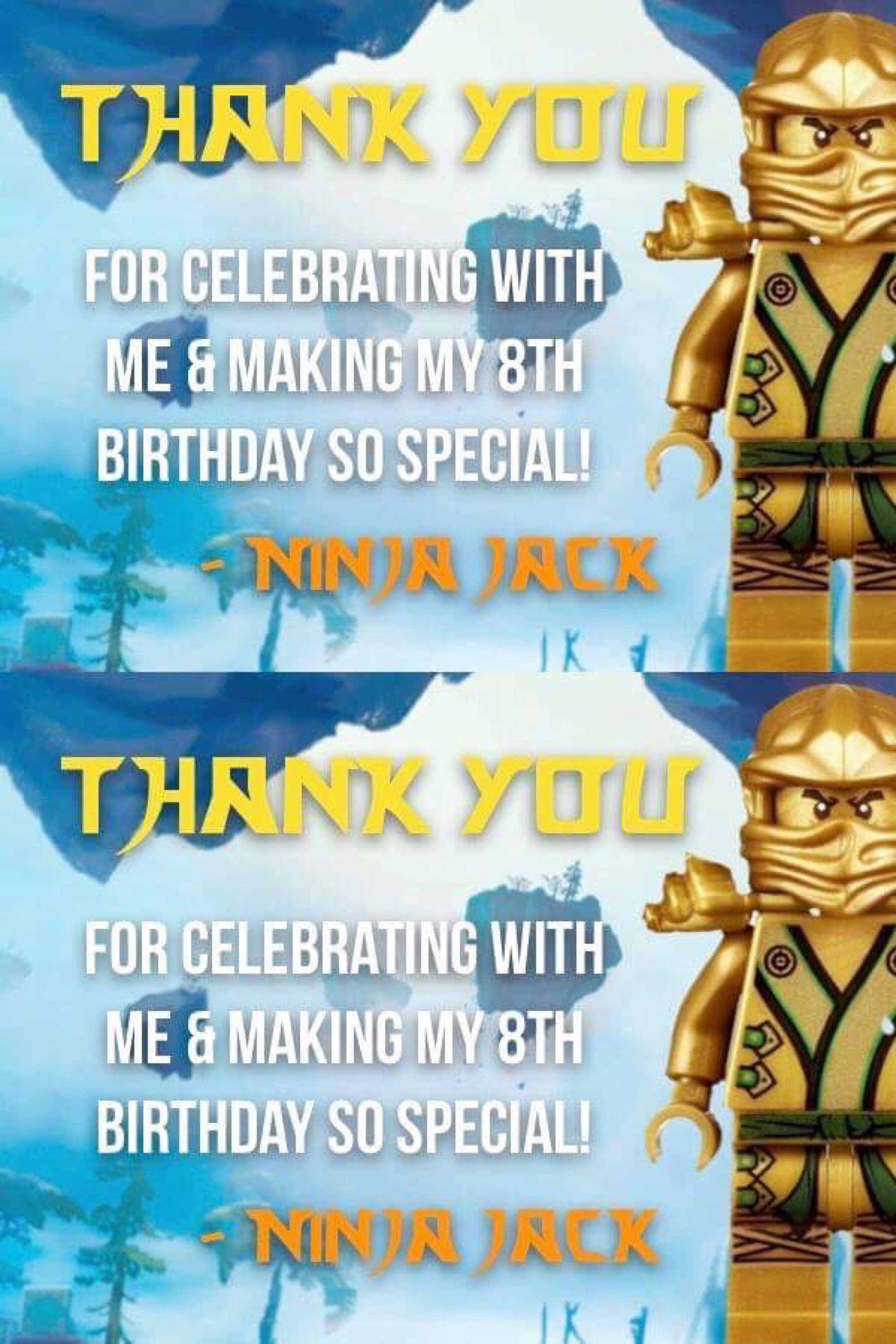 NINJAGO Thank You Card - Etsy