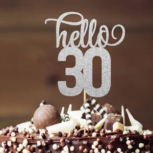est 1989 Thirtieth Birthday Cake Topper Table Centrepiece made from glitter cardstock 30th Birthday Cake Topper
