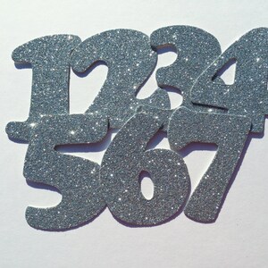 Die Cut Glitter Número de Cartón con Adhesivo - 3 pulgadas / 7.5cm De alto
