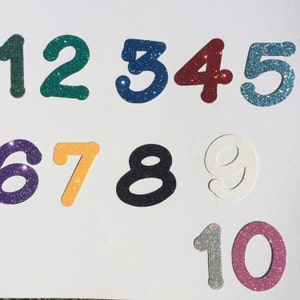11 brillo cartón / tarjetas números comunes - elige entre dos tamaños - 1 pulgada/3 centímetros o 2 pulgadas/5 cm de alto