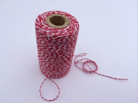 Red/white Baker's Twine 10 Yards, Red Cotton Twine 