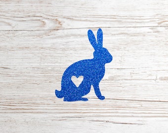 Easter Bunny Valentines Day Bunny - Heat Transfer Vinyl Rabbit - Customised DIY Iron On Vinyl Transfer - Choose your size and Colour!