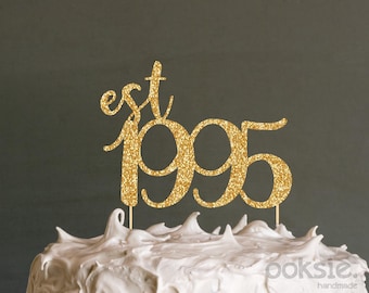 Vintage 1995 30th Birthday Cake Topper - Funny "30 And Fabulous" Black & Gold Decoration For Men & Women - View #3