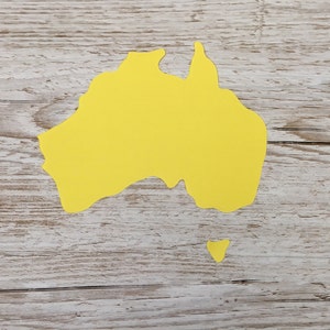 Map of Australia die cut shapes made of cardboard / card stock