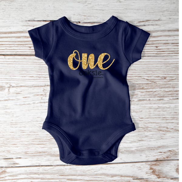 First birthday "One" iron on heat transfer vinyl decal - DIY - Choose your Font and Colour! Baby Onsie not included!