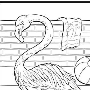 Flamingo, Single Coloring Page
