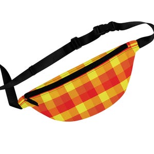 Stylish Checkered Fanny Pack | Trendy Waist Bag for Festivals, Travel, Summer Fun, Retro Vibes, and Outdoor Adventures.  Hot Colors.
