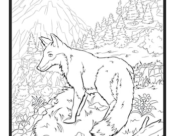 Fox, Single Coloring Page