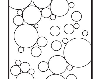 Abstract Bubbles, Single Coloring Page.  Digital Download.