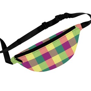 Colorful Plaid Fanny Pack | Trendy Waist Bag for Festivals, Travel & Everyday Use, Adjustable Hip Pack, Fun Accessory, Gift Idea