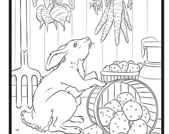 Rabbit, Single Coloring Page