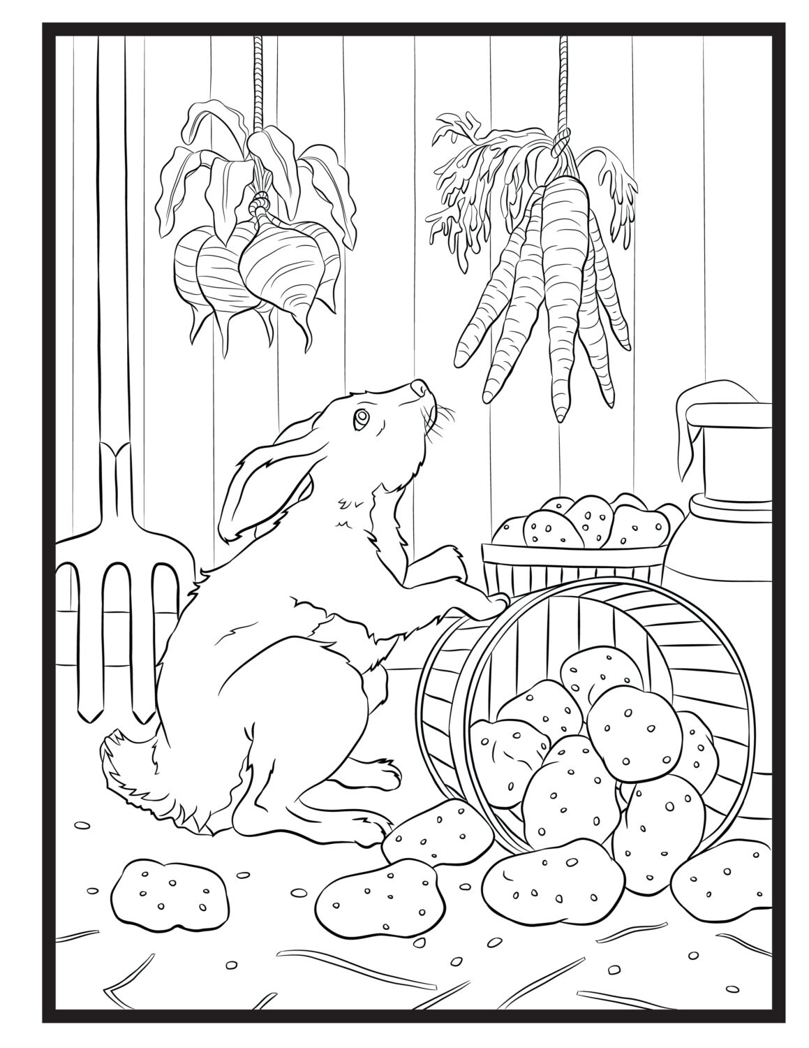 Rabbit, Single Coloring Page