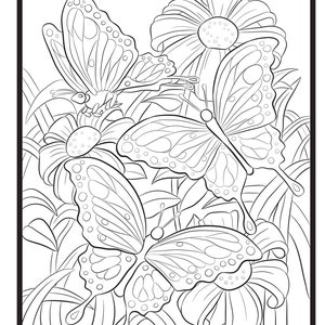 Papillons, coloriage unique