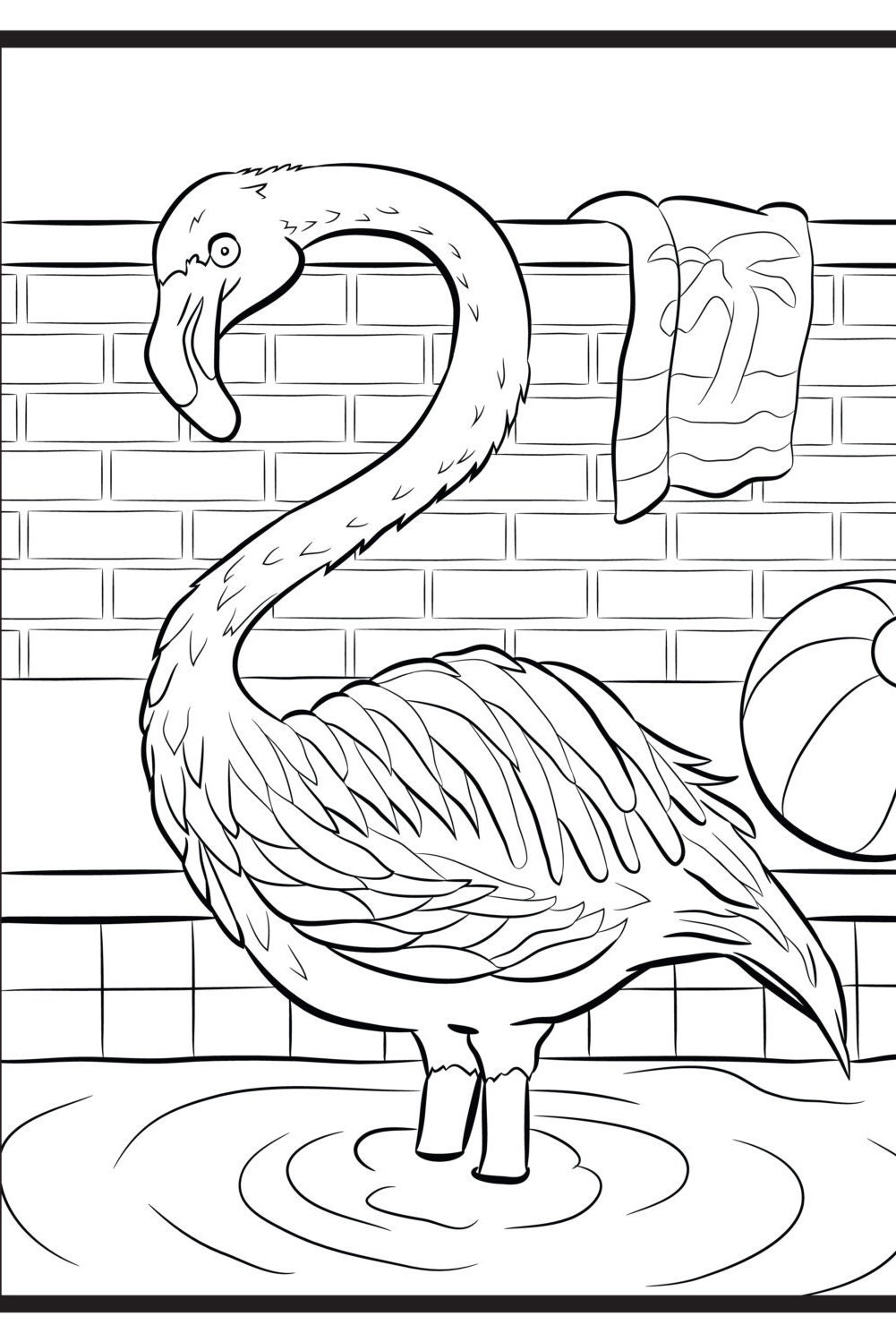 Flamingo Single Coloring Page | Etsy