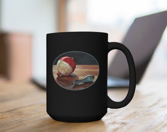 Fishing Theme. Black Mug 15oz