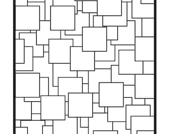 Geometric Abstraction Coloring Book Page.  Digital Download.