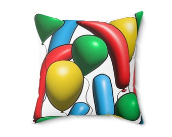 Balloons! Spun Polyester Square Pillow