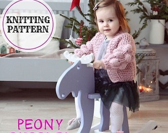 Baby Bubbles Sleeve Cardigan Knitting Pattern, Chunky Knit Bomber (PDF Pattern)