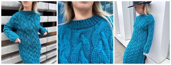 cable knit sweater dress pattern Chunky Pattern, Superbulky Yarn (PDF Pattern) Aug