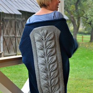 Long Cardigan Knitting Pattern, Bulky Cardigan, Knit Coat, Oversized Cardigan, Chunky Knit, Plus Size Knit image 10