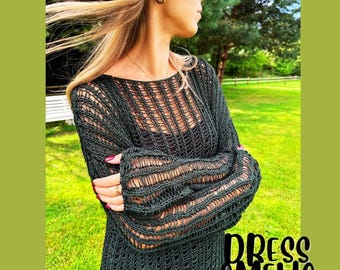 Drop Stitch Knit Maxi Dress Pattern, Long Sleeve (PDF Pattern)