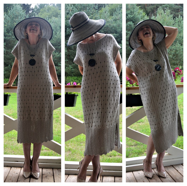 Cotton Knit Dress, Knitting Pattern Dress, Summer Dress, Knitting for Women, Women Dress, Windy Dress image 5