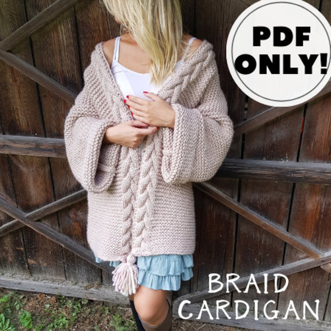 Chunky Cardigan, Chunky Knitting Pattern, Cable Cardigan Chunky Cardigan, Chunky Knitting Pattern, Cable Cardigan